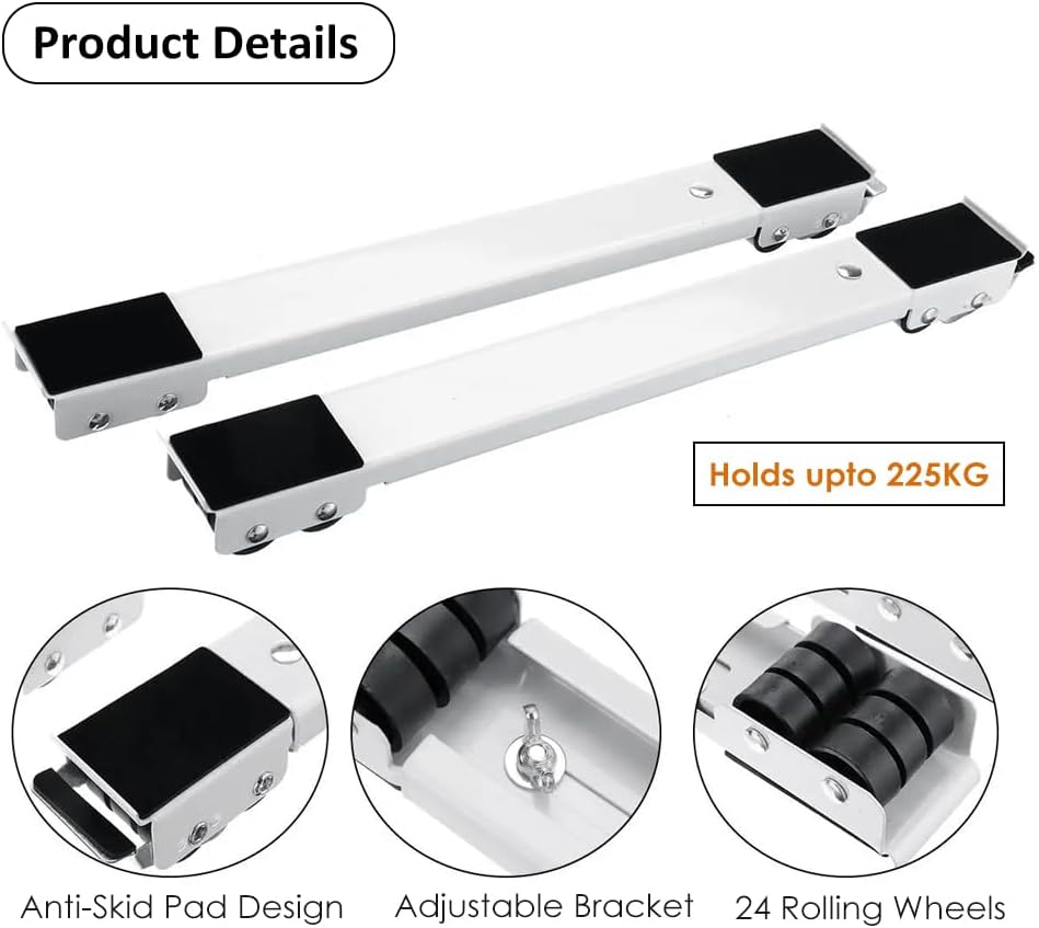 2PCS Heavy-Duty Adjustable Appliance Roller Stand (Supports 200KG+)