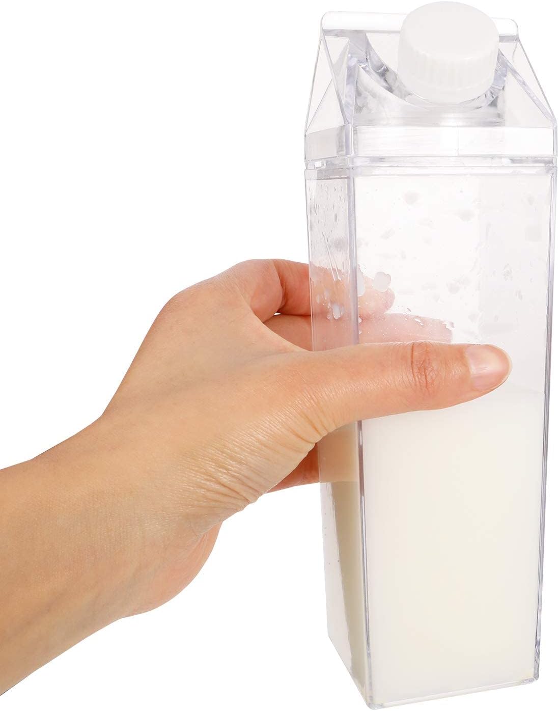 3 Pack Milk/juice Carton Water Bottle, Clear Square Plastic