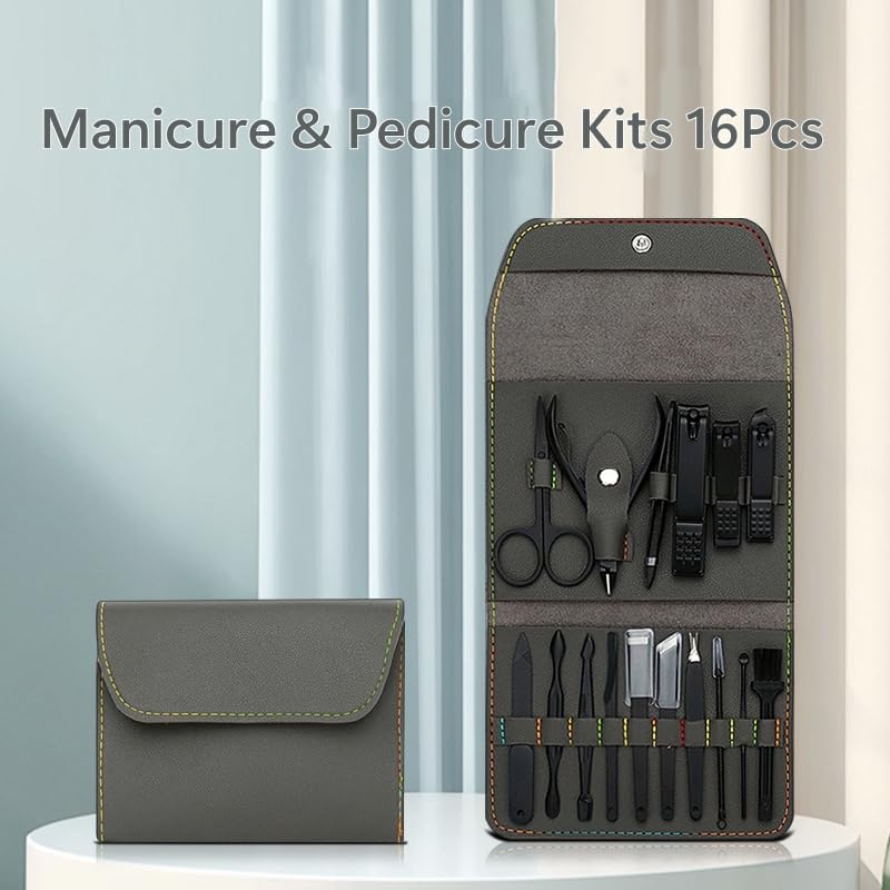 Manicure Set Nail clipper set 16pcs  portable (Stainless Steel)
