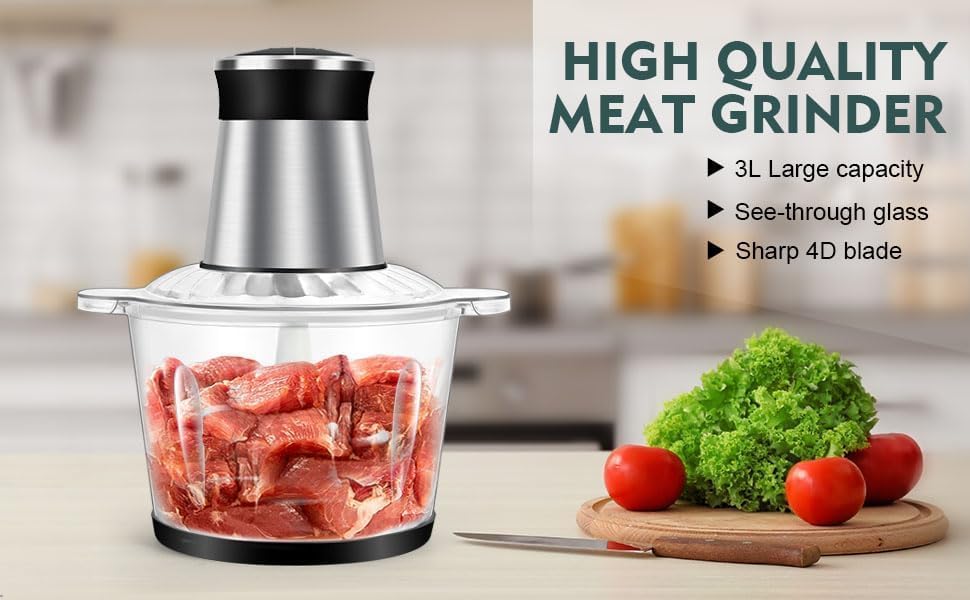 Multi Chopper & Mincer,500W Food Grinder Chopper,2 Speed,6 Detachable