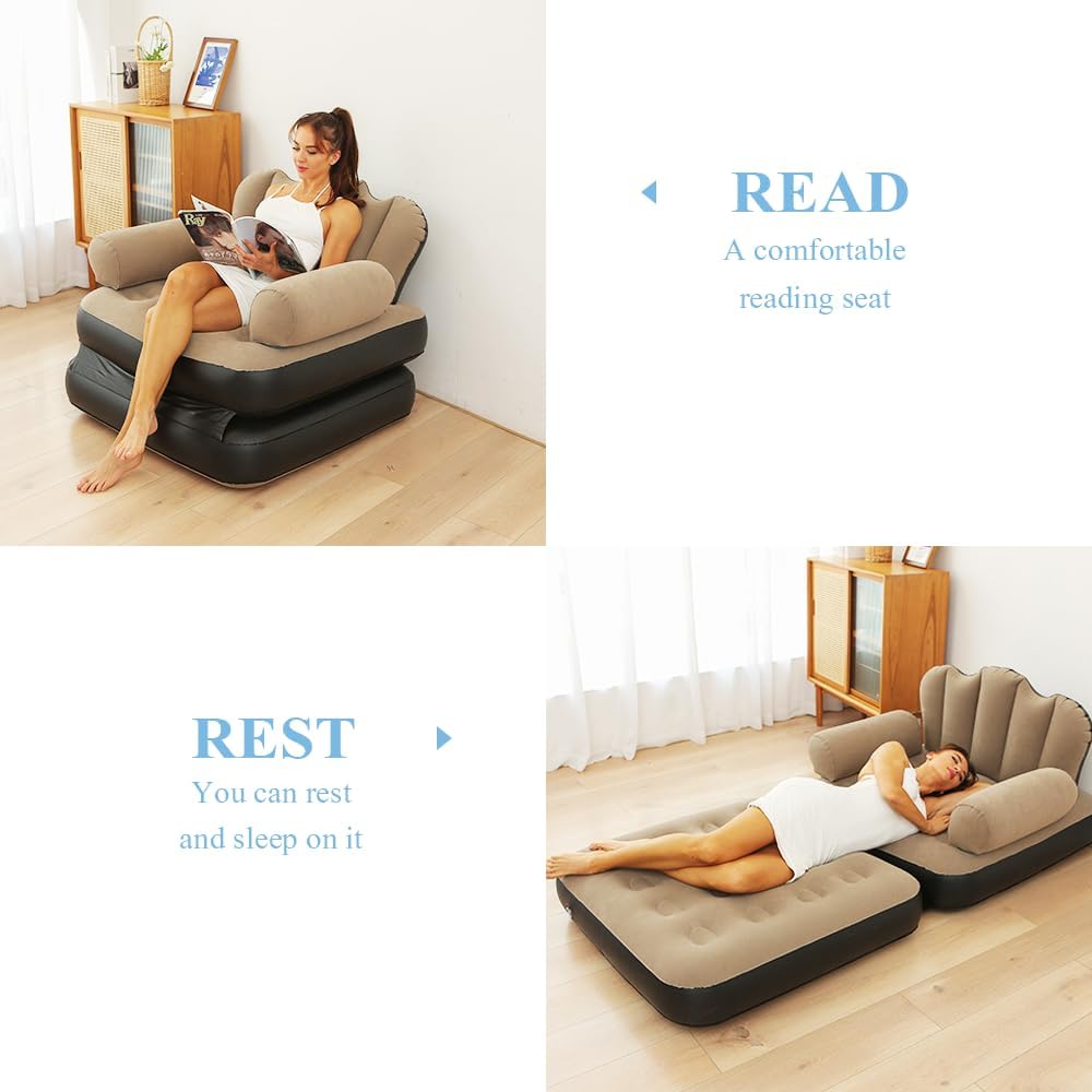 Inflatable Sofa Outdoor Adult Lazy Sofa Multifunctional Five in One Inflatable Bed