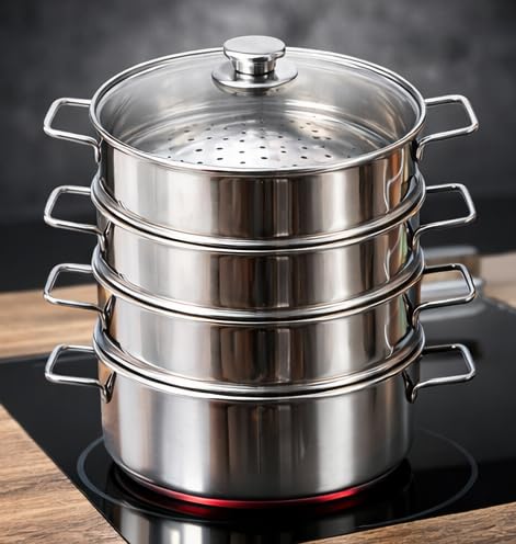 Stainless vegetable , food steamer  4 Tier Steamer