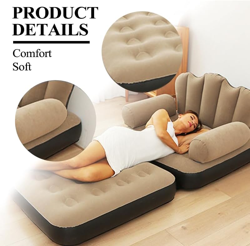 Inflatable Sofa Outdoor Adult Lazy Sofa Multifunctional Five in One Inflatable Bed