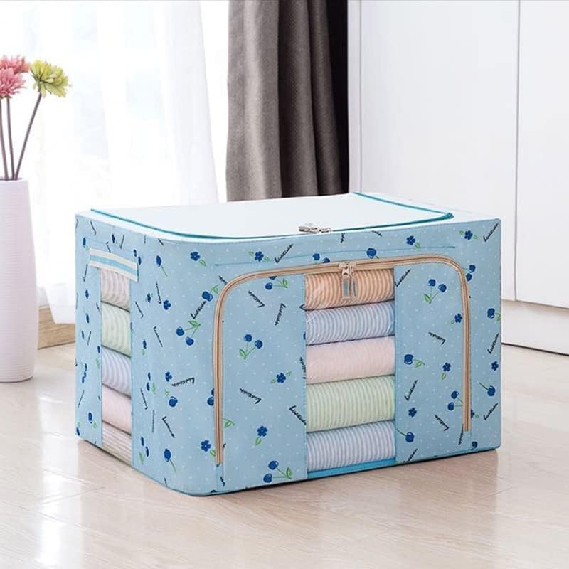 2pcs  66 Liter Large Capacity Clothes Storage Bag Organizer with Thick Fabric Visible steel