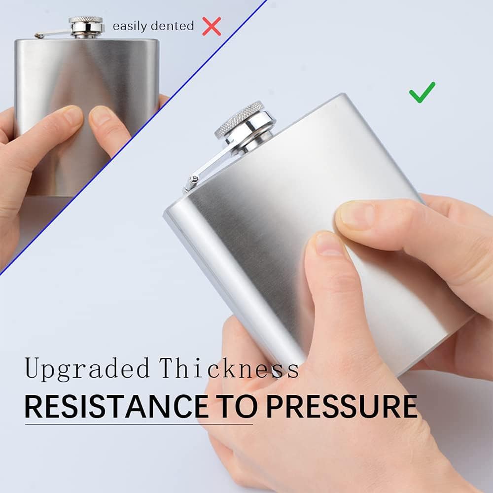 Portable Stainless Steel 7 oz Pocket Hip Flask Alcohol Whiskey Liquor