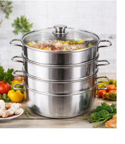 Stainless vegetable , food steamer  4 Tier Steamer