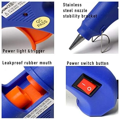 Hot Glue Gun, 90sec Fast Heat Mini Gun for Crafting, 30pcs Sticks, 150cm Power Cord
