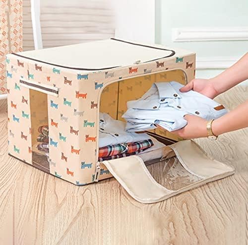 2pcs  66 Liter Large Capacity Clothes Storage Bag Organizer with Thick Fabric Visible steel