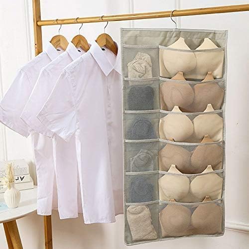 Hanging Closet Organizer with Dual Sided Mesh Pockets
