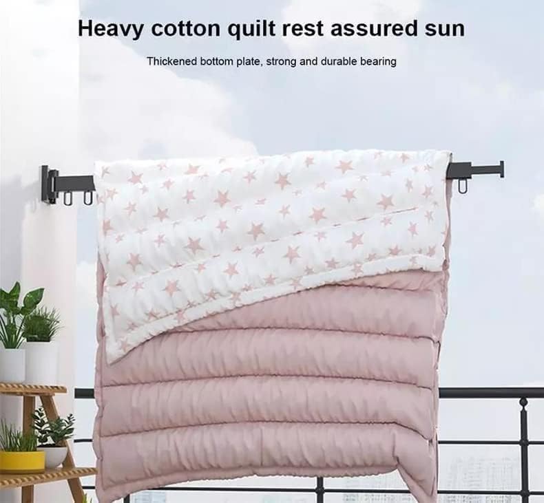 Wall Mount Drying Rack Folding Clothes Hanger No-Drill Retractable Clothesline