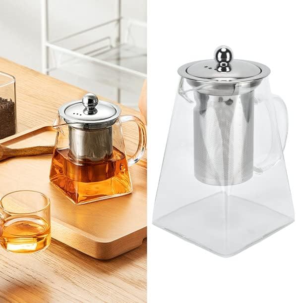 Glass Herbal Tea Pot with Stainless Steel Filter 750mls / 1000mls