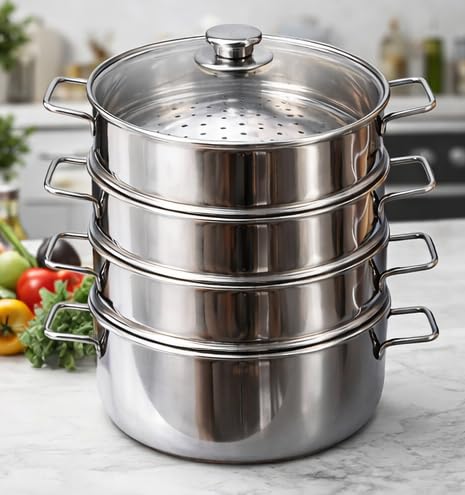 Stainless vegetable , food steamer  4 Tier Steamer