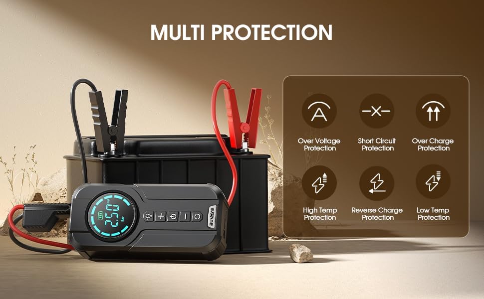 Portable car jump start with Air pump