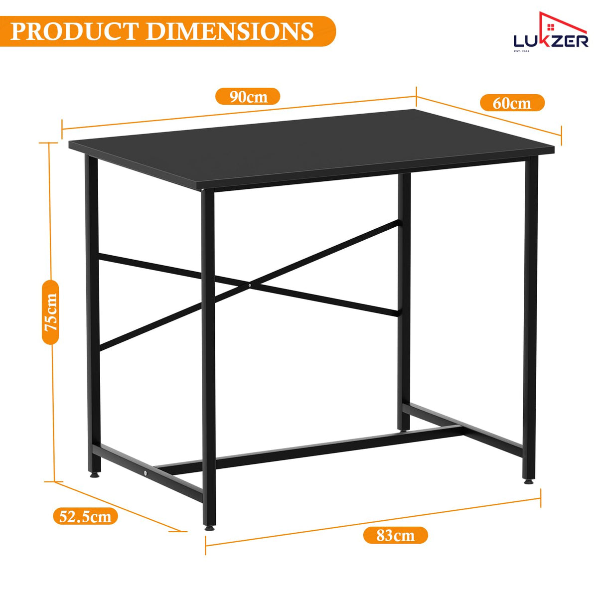 Computer foldable desktop table metal