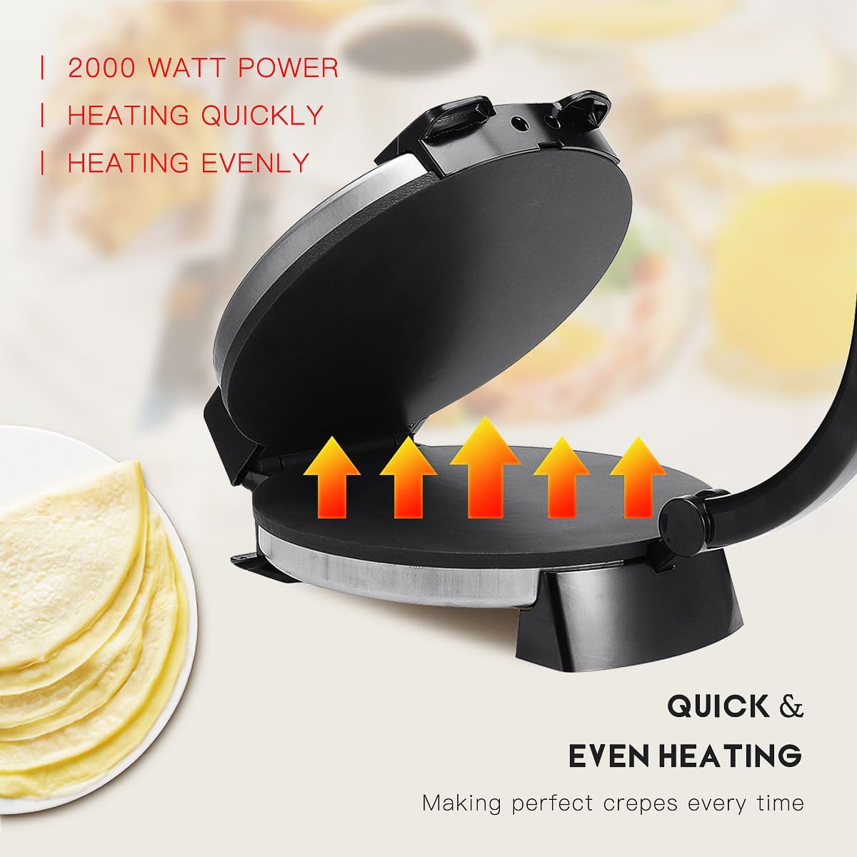 Chapathi Master Non-Stick Roti maker | Flat Bread Maker | Adjustable Temperature Knob | Stainless Steel