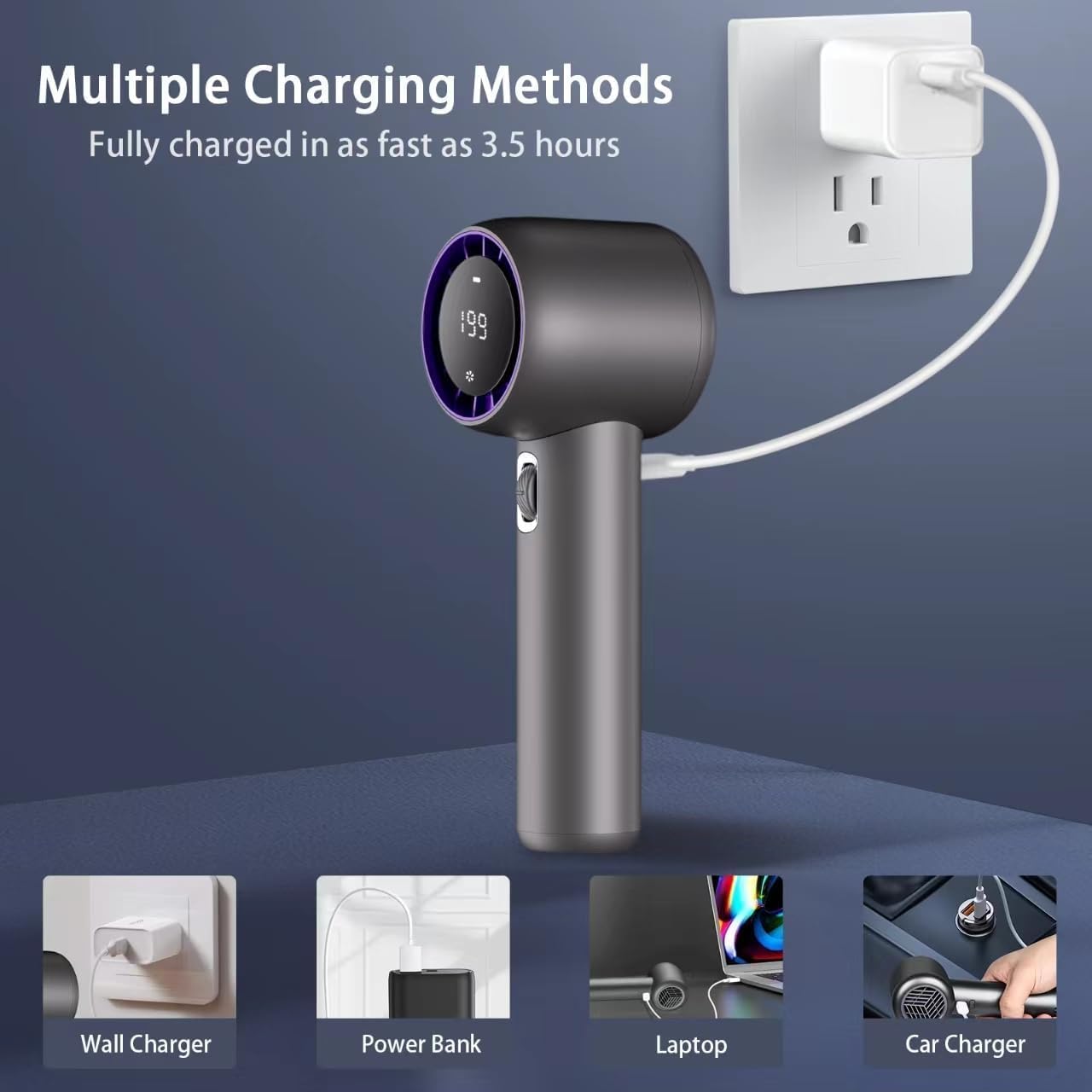 Portable Handheld Fan with Adjustable High Speed