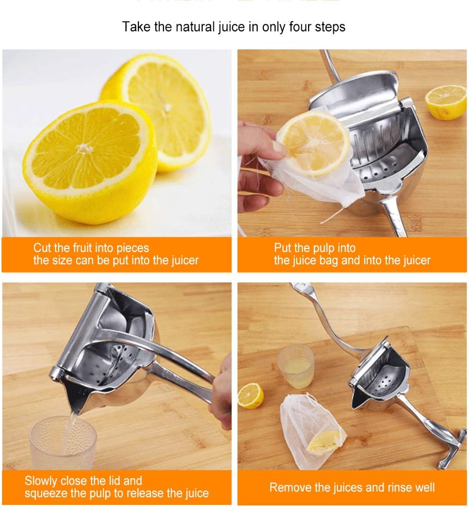Premium Stainless Steel Manual Juicer – Effortless Squeeze, Maximum Juice!