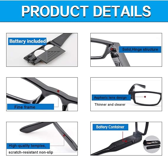 Relaxing LED Light Reading Glasses