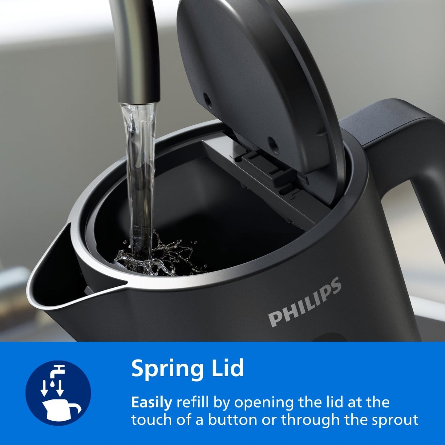 Philips Kettle - 2200W, 1.7L, 360° pirouette base, On/Off