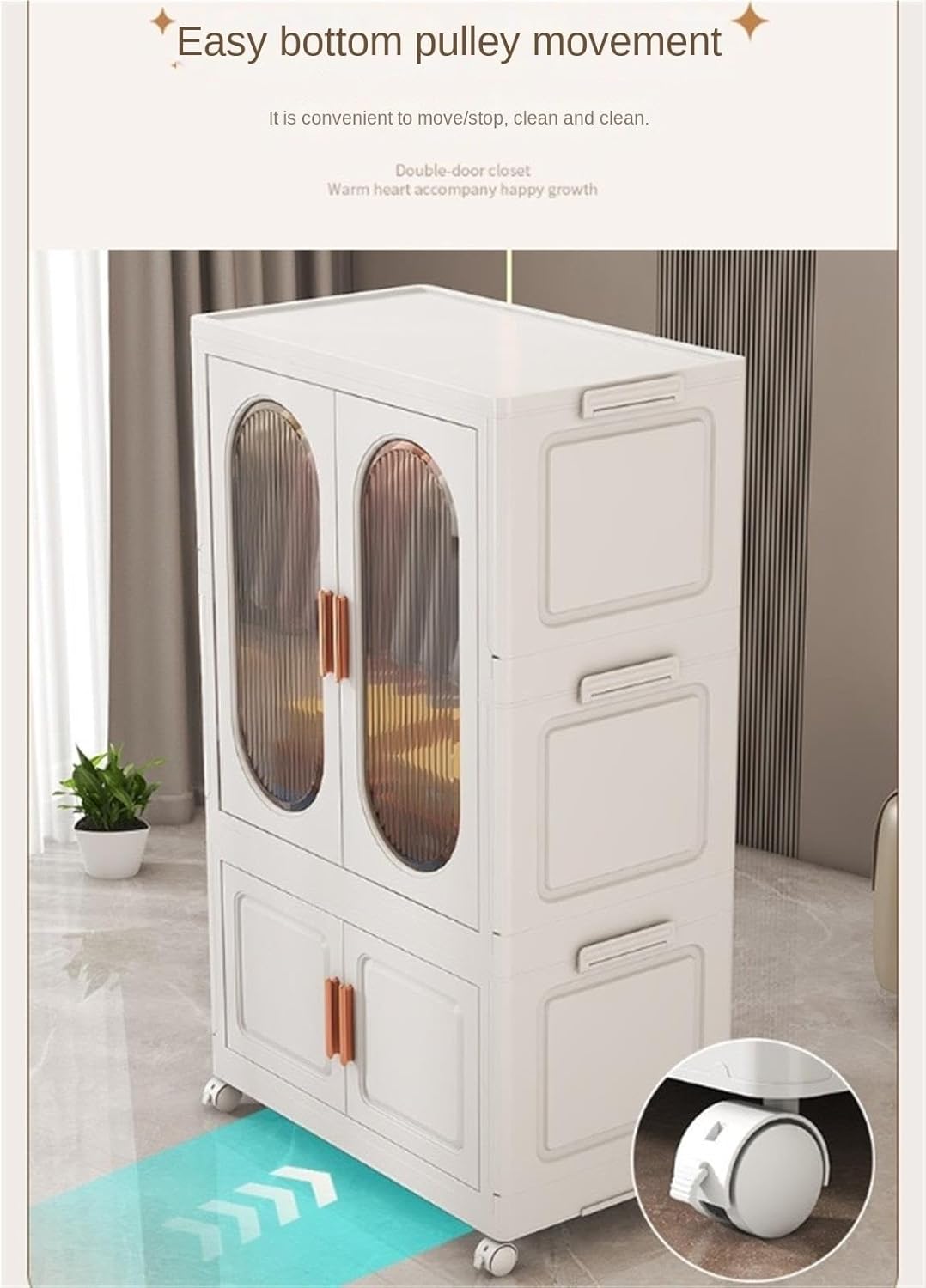 Foldable Clothes Closet Plastic cloarkroom Wardrobe for Household Plastic