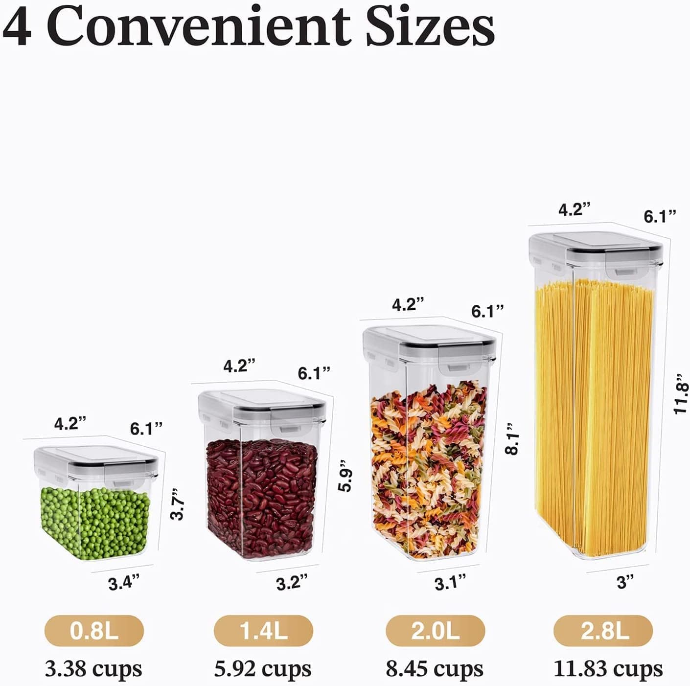 Airtight 7 pcs Food Storage Containers unbreakable