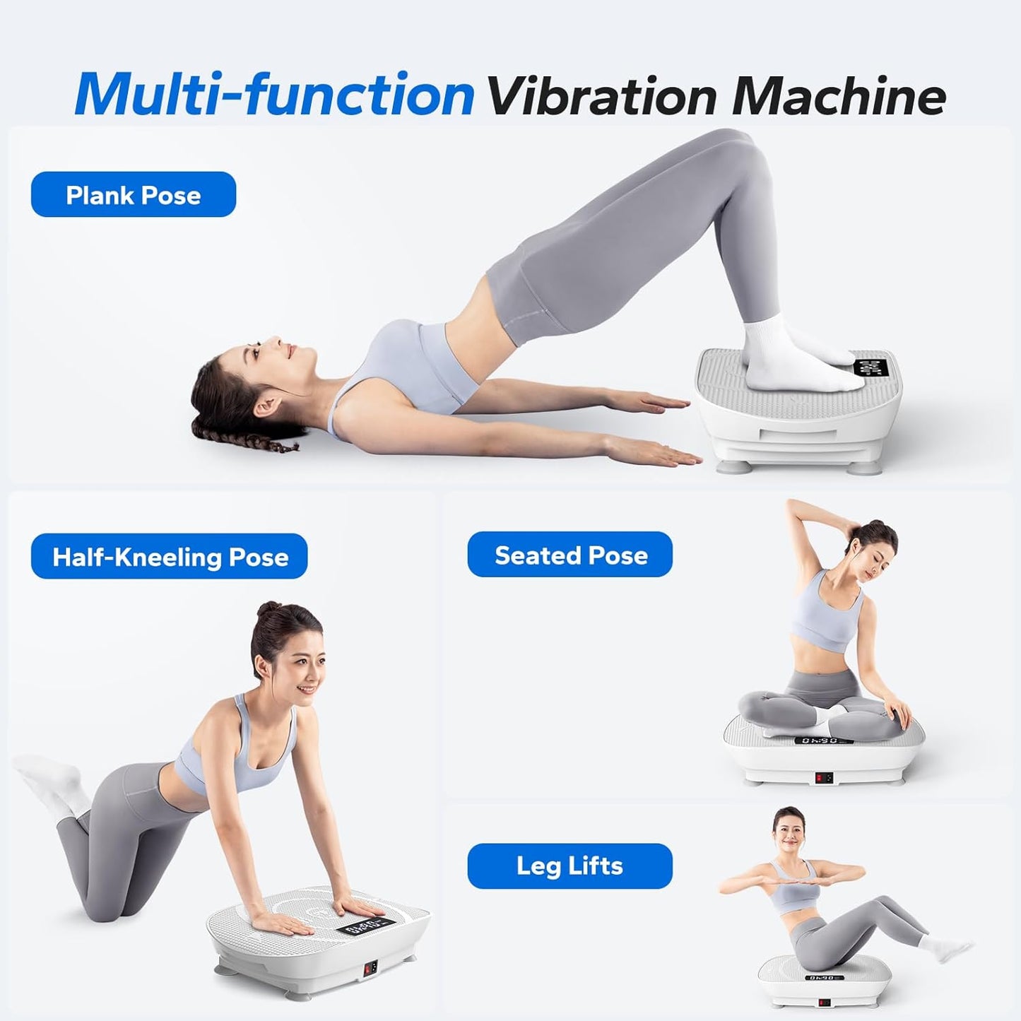 MERACH Vibration Plate Exercise Machine, Whole Body Exercise & Fitness Equipment, Bluetooth and Silicone Pedal, Vibrating Plate Machine