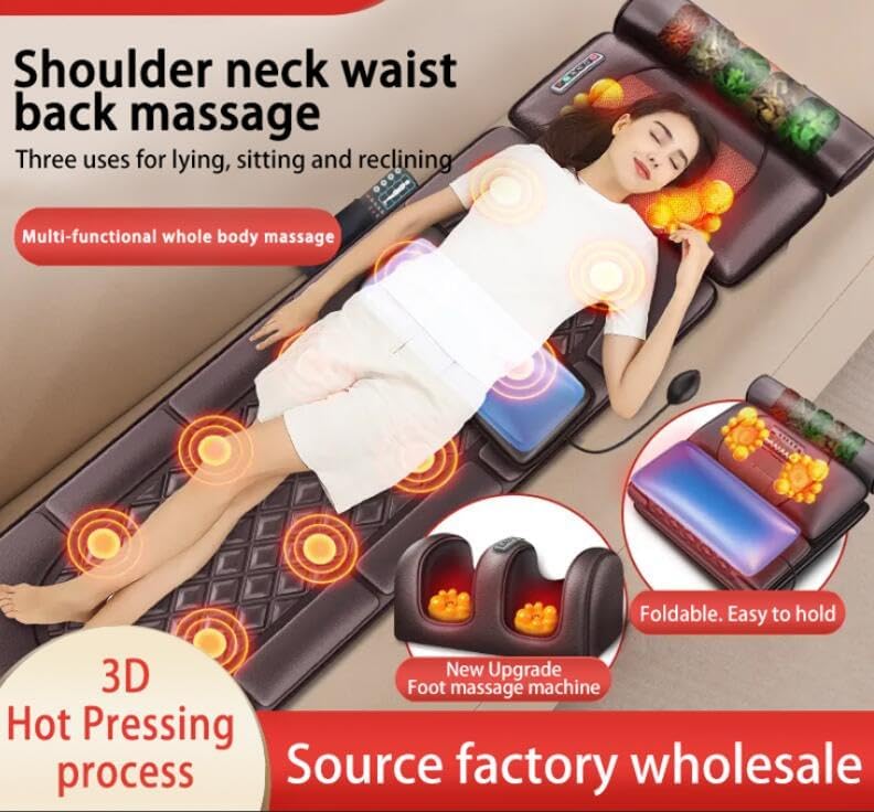 Full Body Massage Mat with Heat Massage Chair pad, Neck Foot Massager , shiatsu
