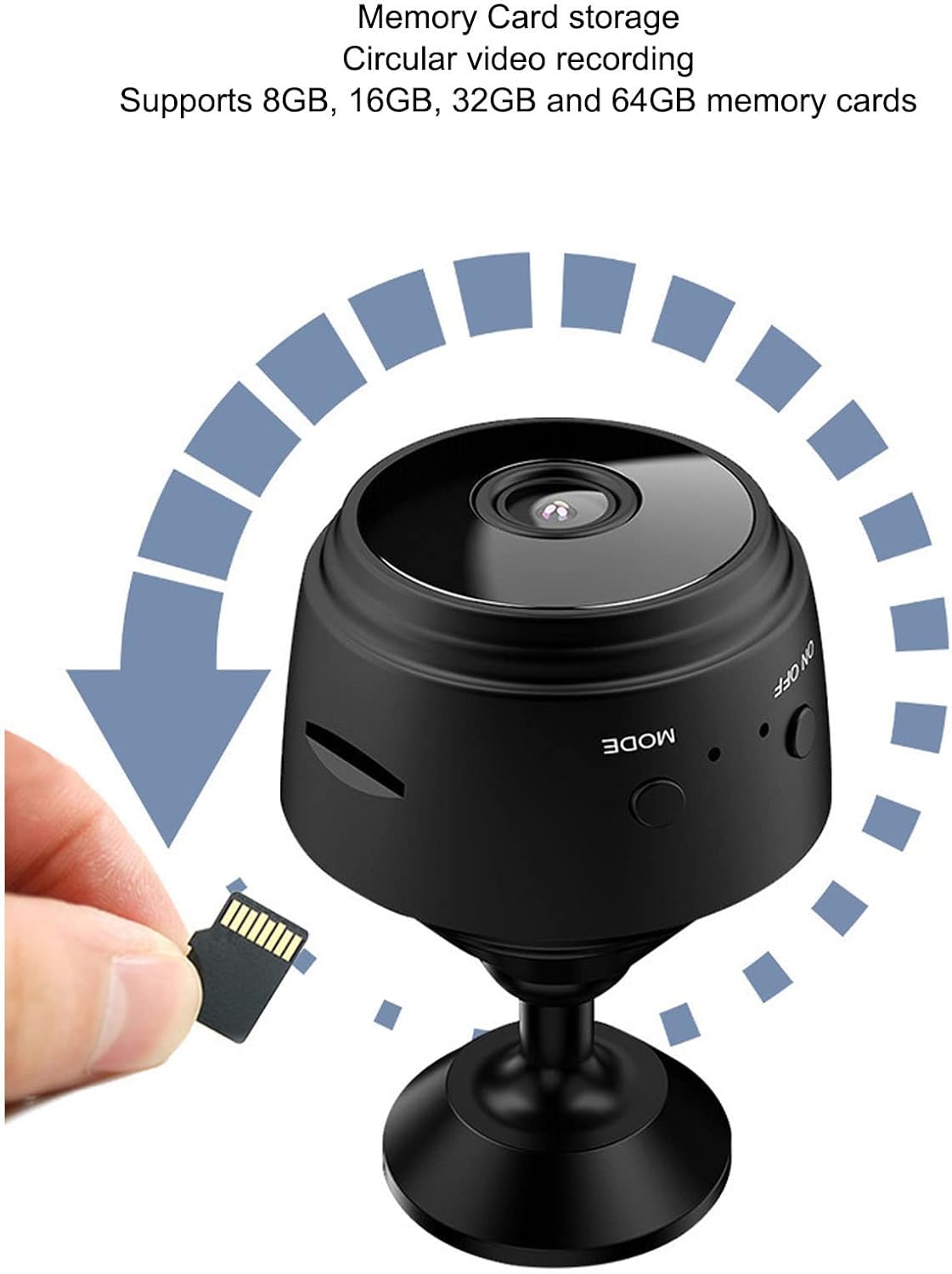 Mini WiFi Hidden Cameras,Wireless Spy Cameras with Video Live Feed / baby Nanny cam