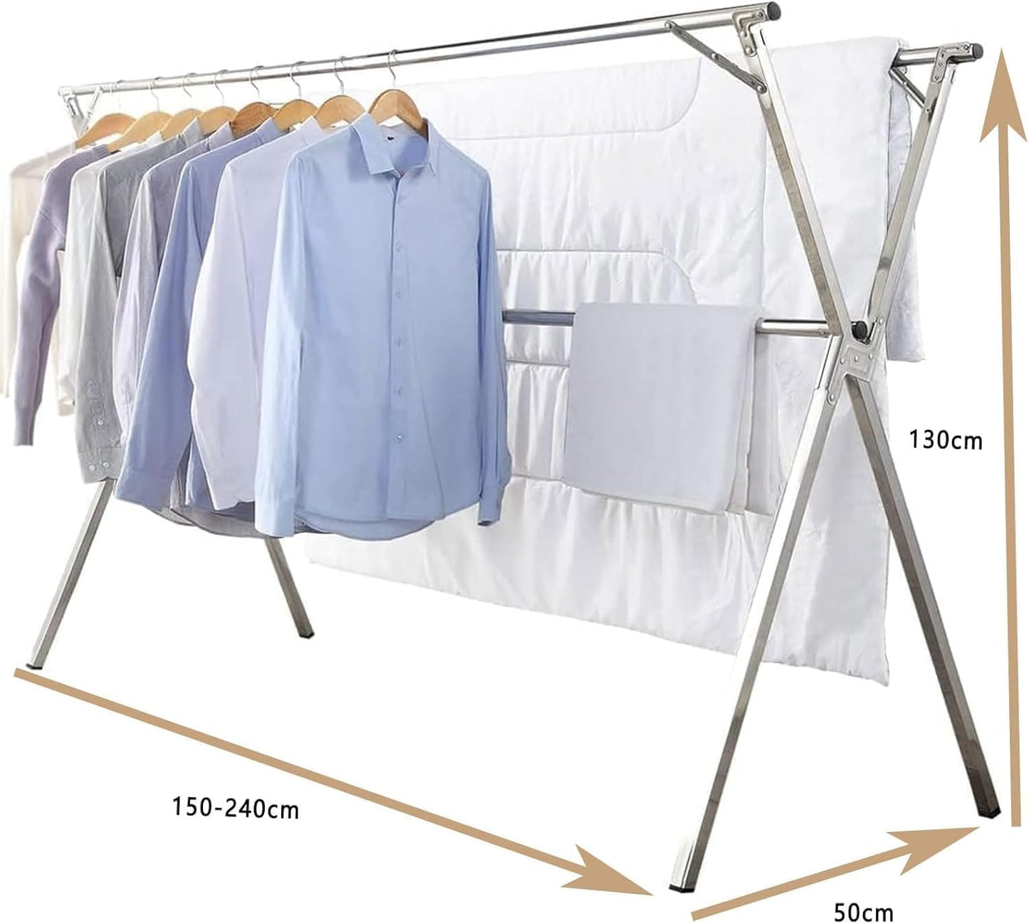 High end foldable Clothes Drying Rack 78 inches Heavy Duty  stainless steel