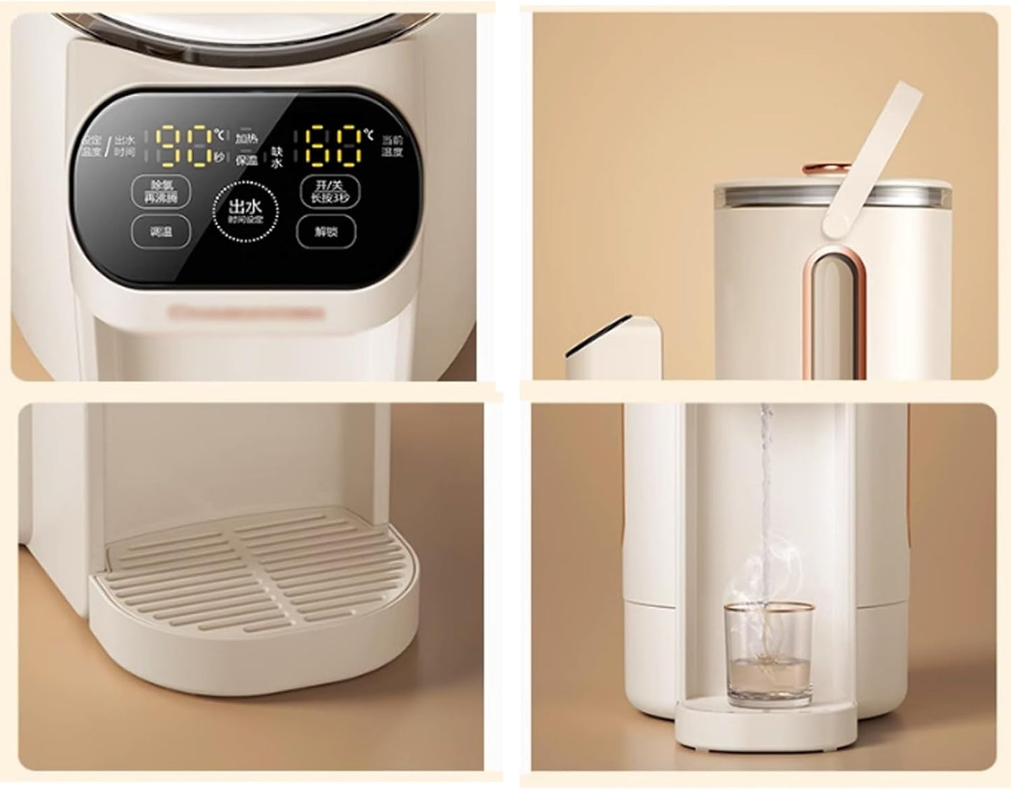 Portable desktop instant water heating dispenser