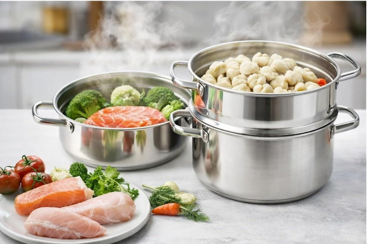 Stainless vegetable , food steamer  4 Tier Steamer