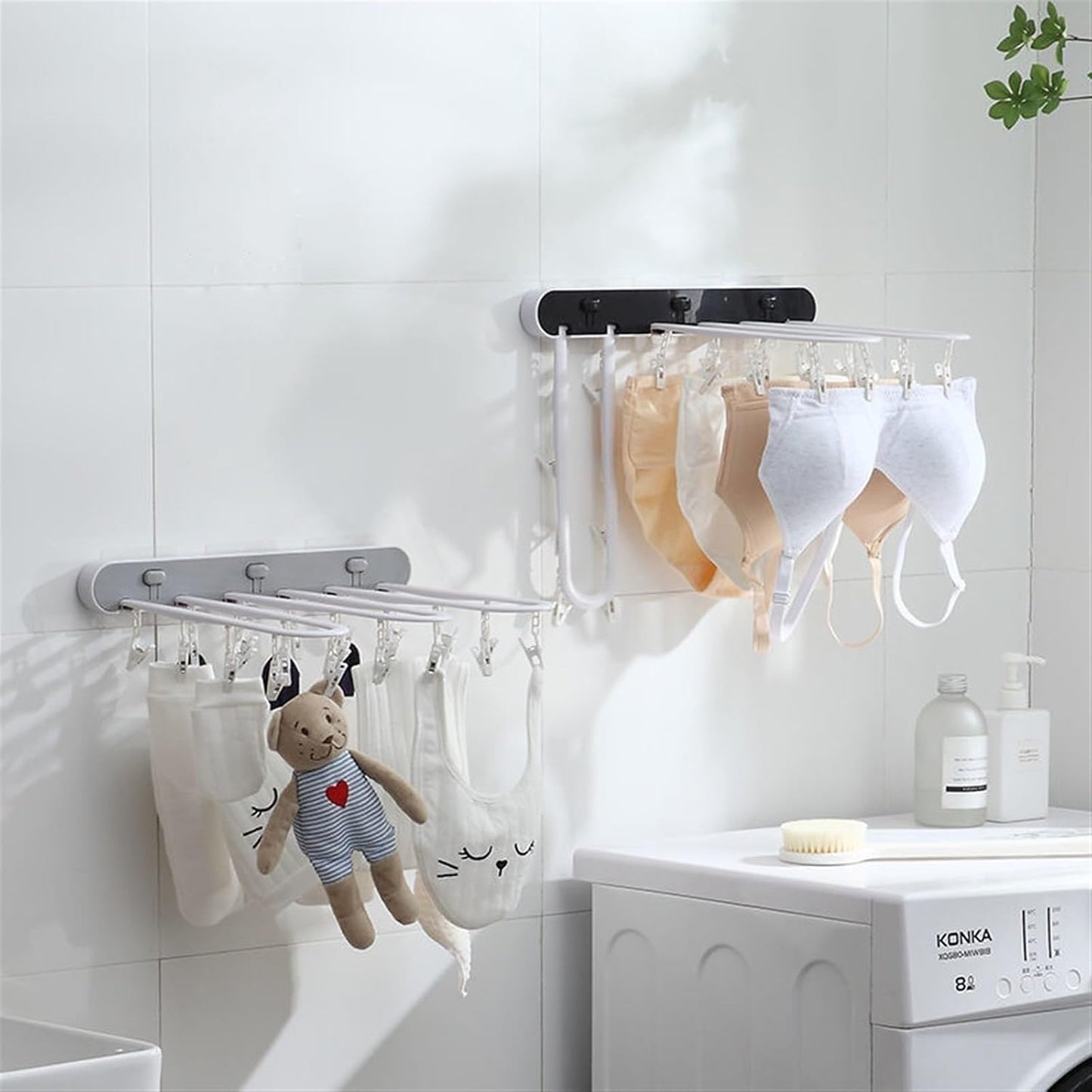 2pcs Bra,undergarment,Folding Hanger Wall Mounted Clips