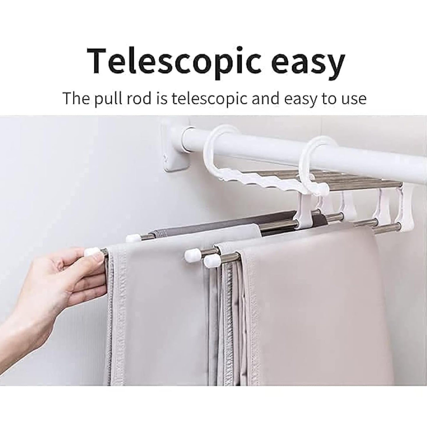 5pcs Foldable Hanger for Clothes Hanging Multi-Layer Cloth Hangers