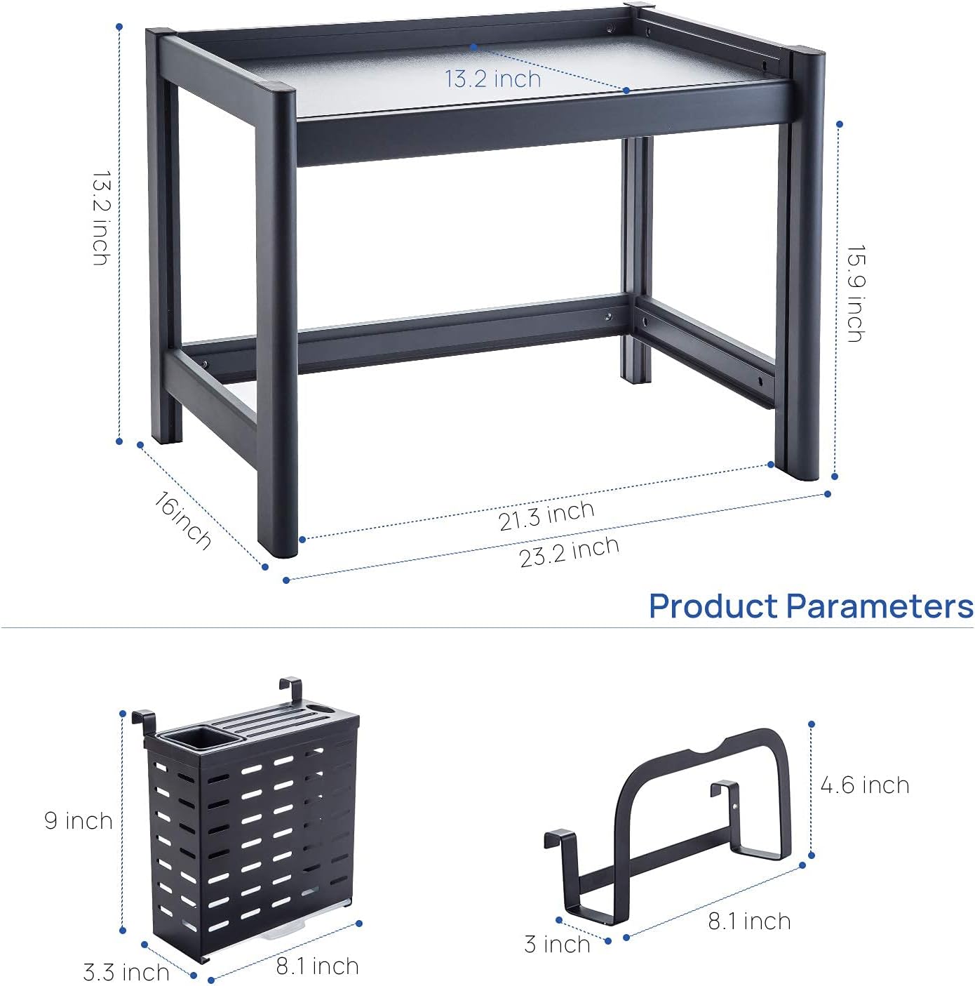 Microwave Shelf Height Adjustable Kitchen Rack with Knife