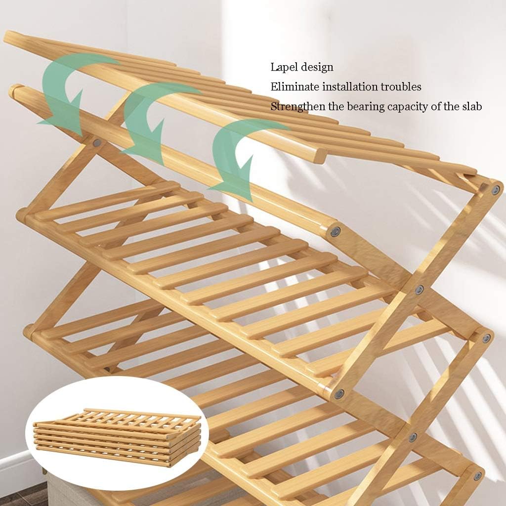 Simple Retractable Wooden Shoe Storage Rack for Living Room