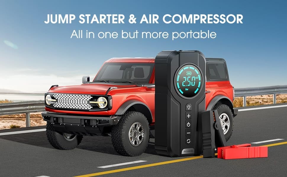 Portable car jump start with Air pump