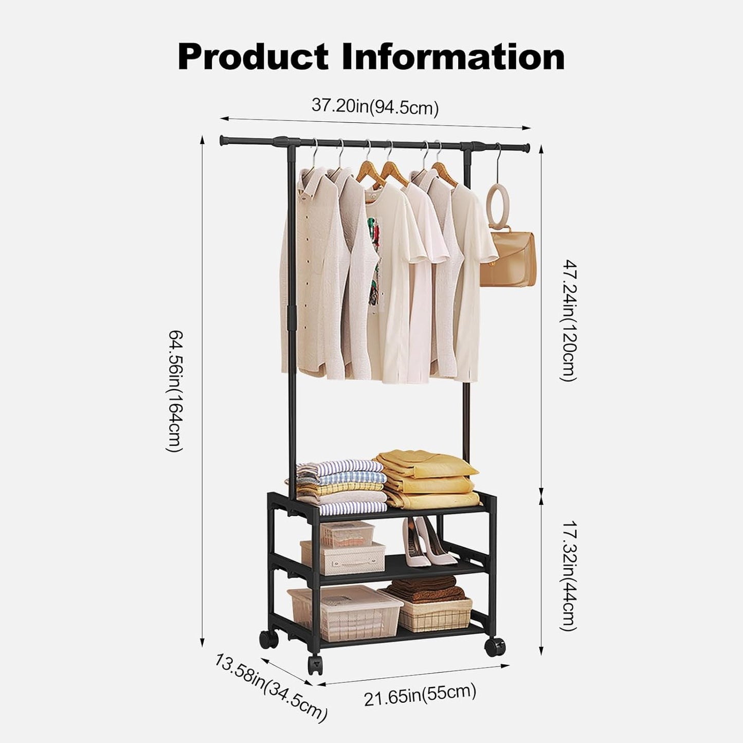 Storage Clothing Rack Jacket Hat Metal Hanger With Multi-Layer Rack