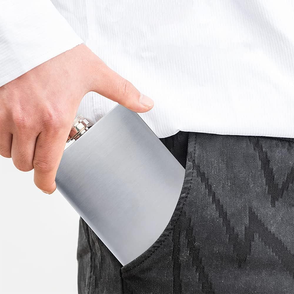 Portable Stainless Steel 7 oz Pocket Hip Flask Alcohol Whiskey Liquor