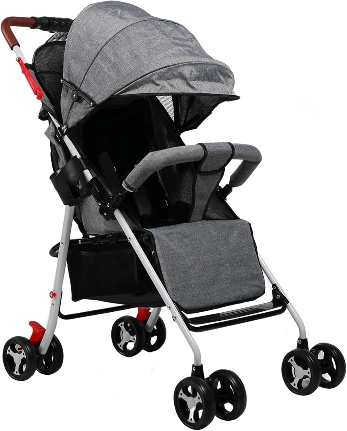 Baby Stroller for Toddler, Foldable Aluminum Alloy Pushchair with Adjustable Backrest