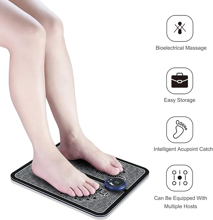 Intelligent Health Foot Massager, EMS Pulse Massage Foot Pad, Micro Current Foot massage