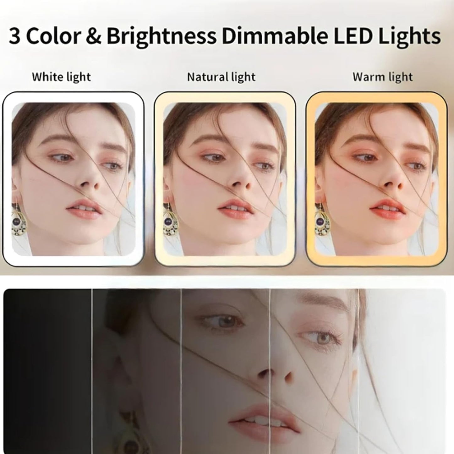 Portable 3 LED Makeup folding Cosmetic Mirror (Rechargeable)