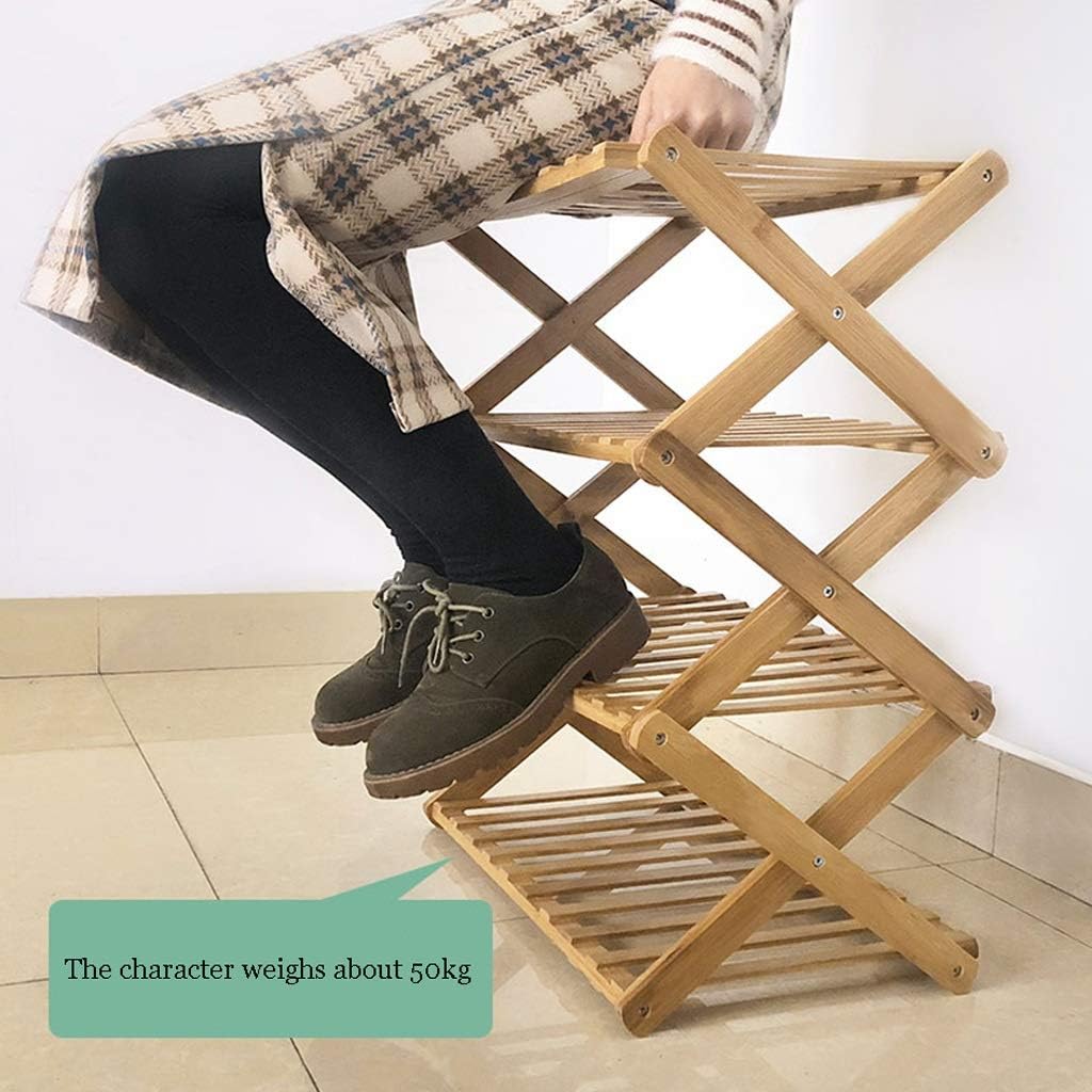 Simple Retractable Wooden Shoe Storage Rack for Living Room
