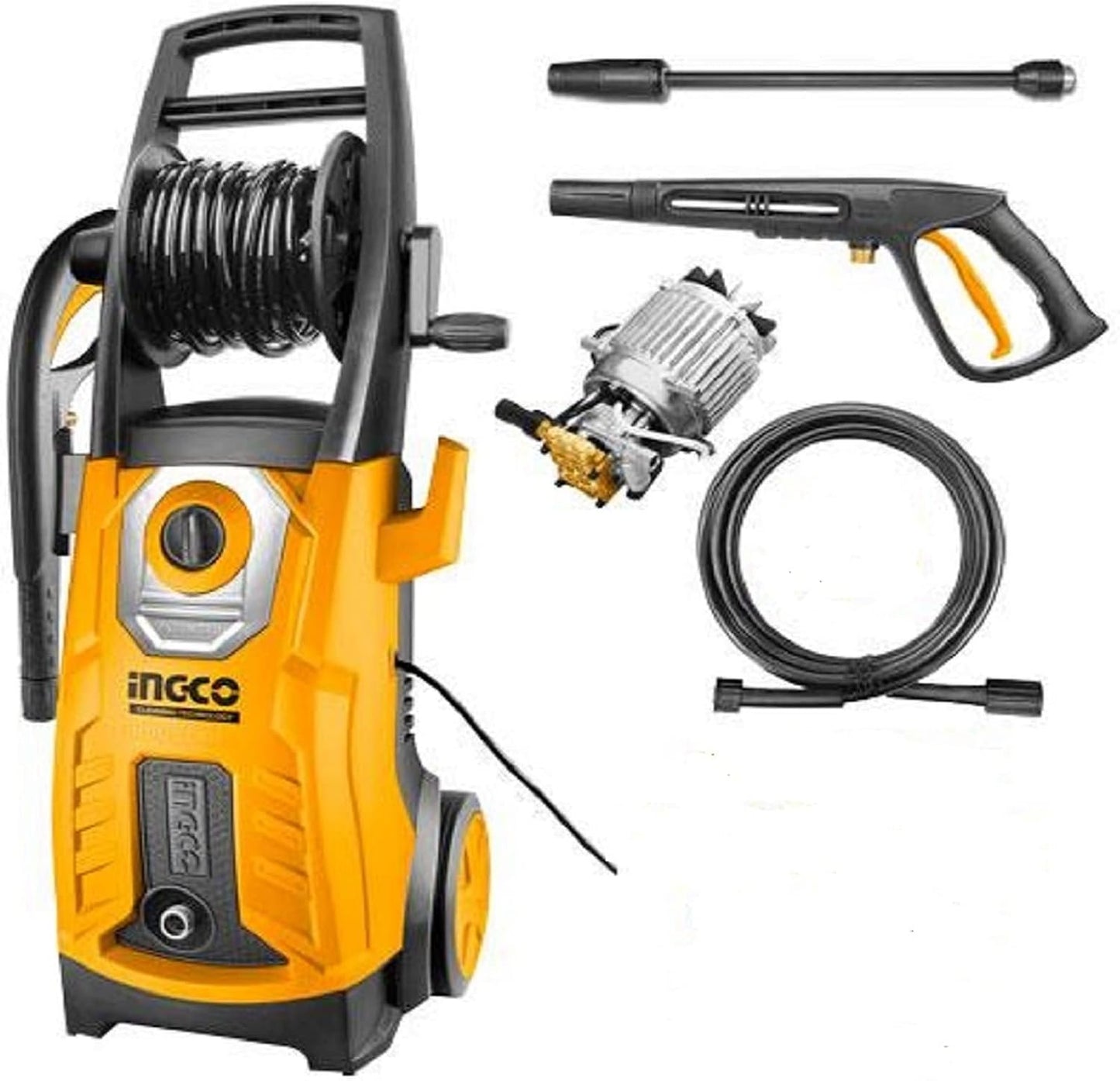 INGCO Electric Pressure Washer, 2800W, 180 Bar, 7.3L