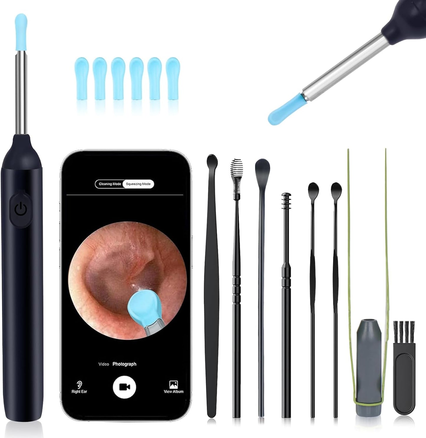 Earwax Remover Tool with 7 Pcs Set IOS/Android