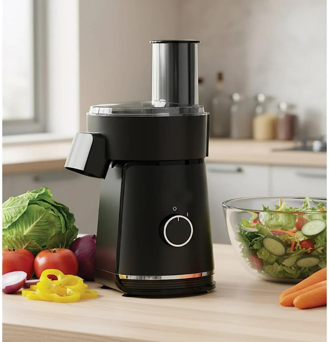 Electric Salad Maker 6in1,  Vegetable Chopper and Slicer with Safety Locked Lid