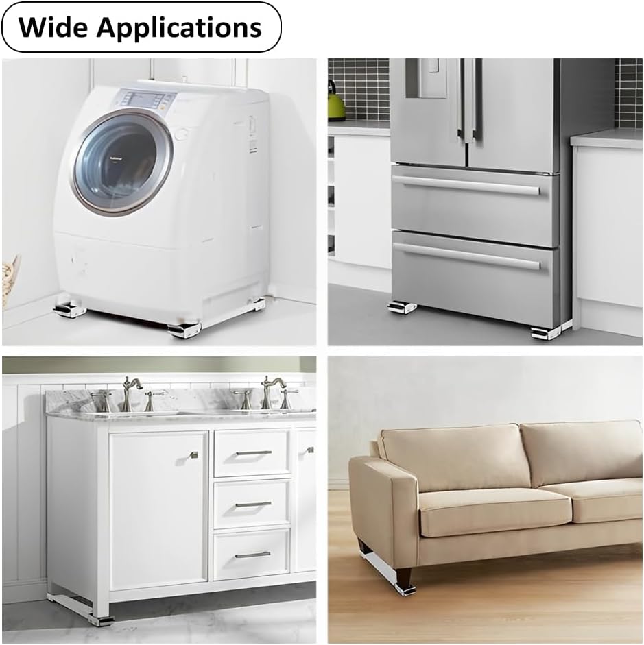2PCS Heavy-Duty Adjustable Appliance Roller Stand (Supports 200KG+)