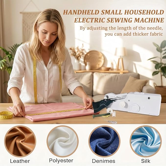 Handheld Sewing Machine, for Quick Repairs & DIY, Sew Clothes, Fabrics, Curtains