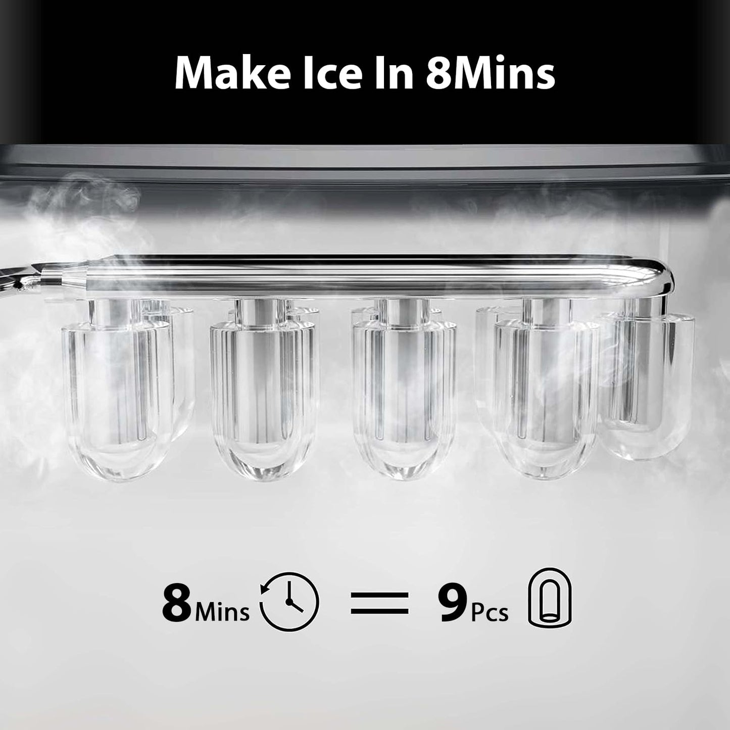 Automatic Fast ice making machine (8mins)  Portable and compact