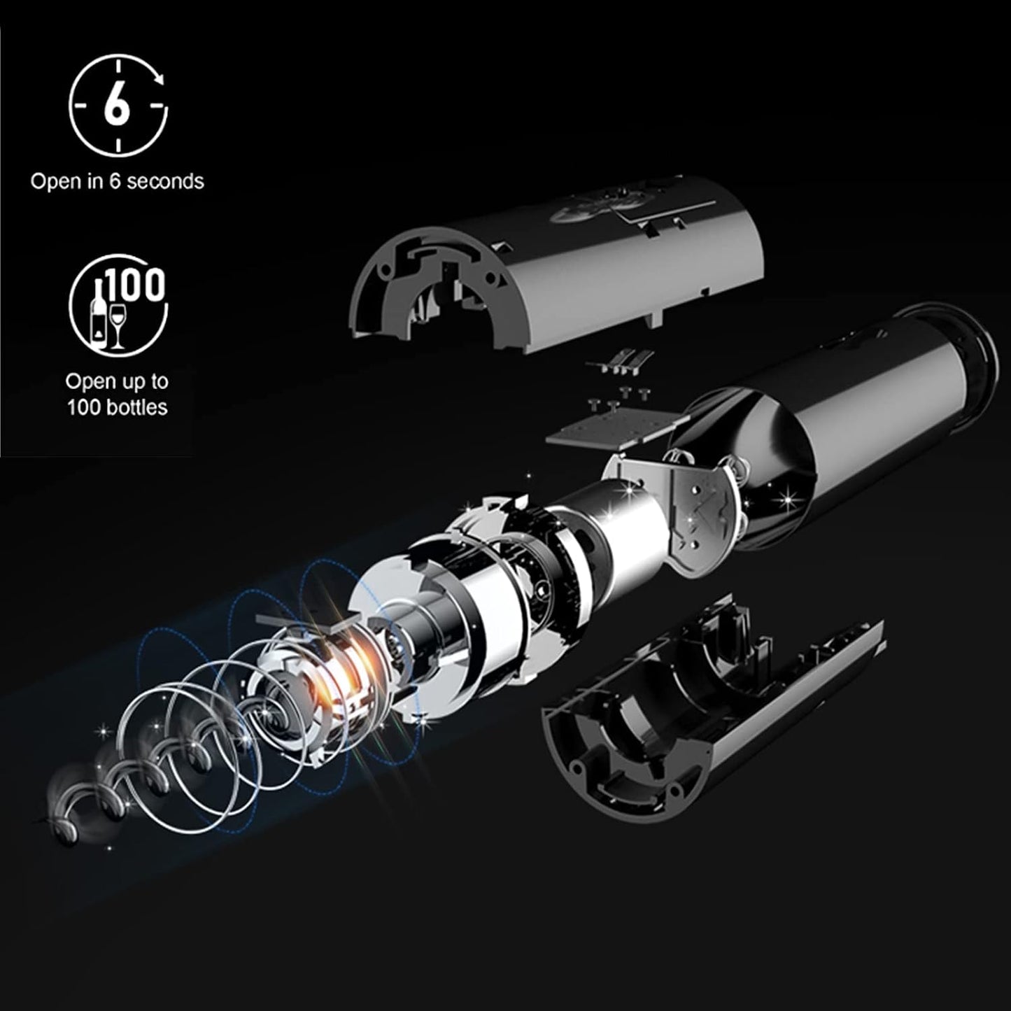 Electric Wine Opener Set, Automatic Corkscrew Opener Kit, Battery Operated