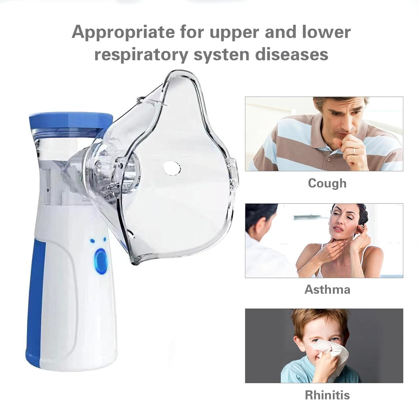 Portable Mesh Nebulizer for Respiratory Care, Handheld Ultrasonic Inhaler